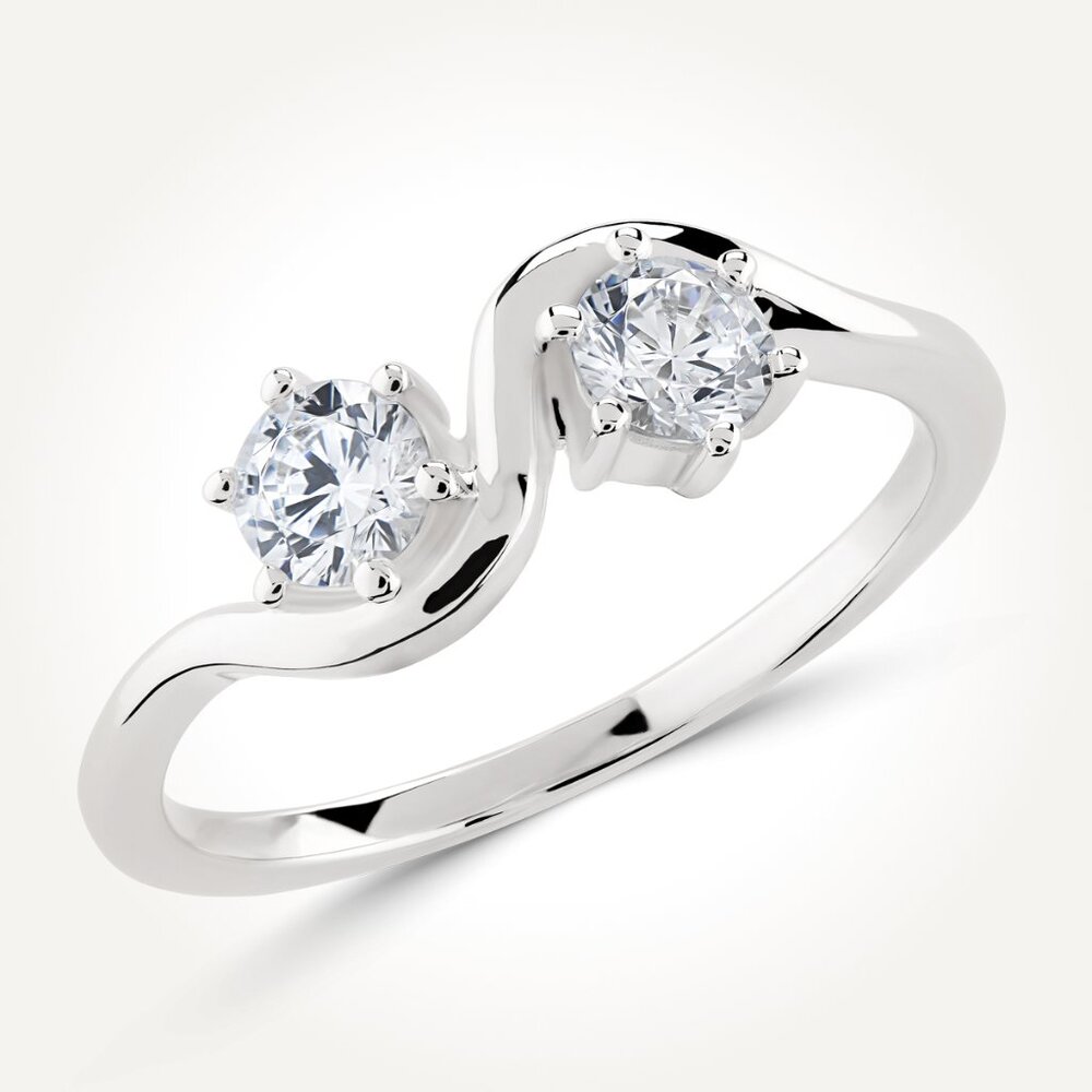 14KT White Gold Two Stone Ring 0.40 CT. T.W.